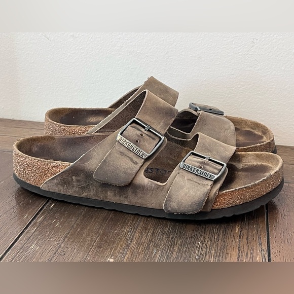 Birkenstock Arizona Nubuck Sandals Soft Footbed size 38 Women’s Size 7 - Picture 1 of 9